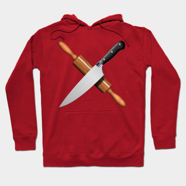 Knife and rolling pin Hoodie by DrewskiDesignz